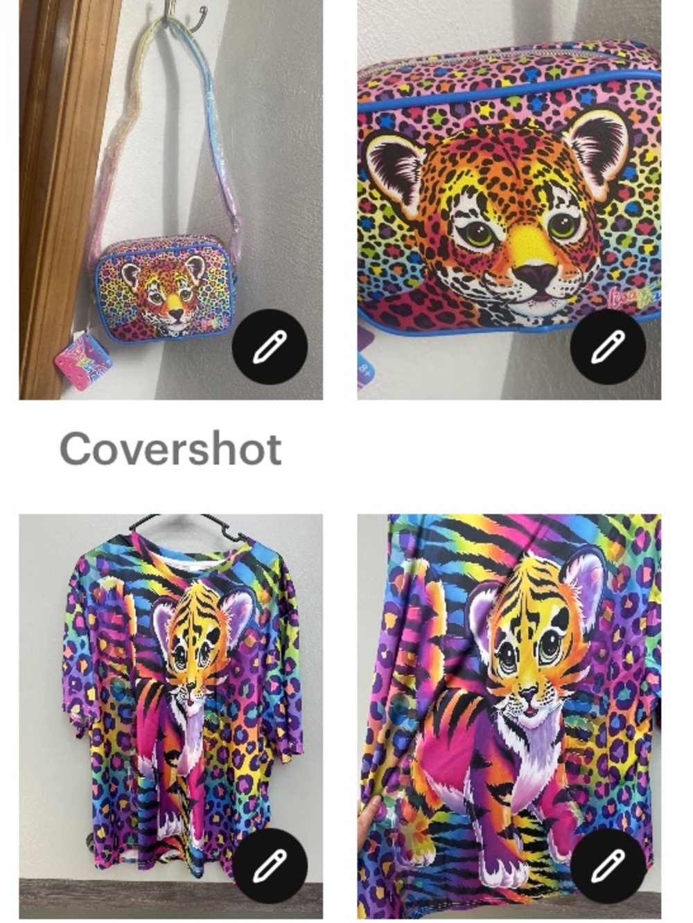 Lisa frank/Loungefly bag+Matching multicolor tie-dye tee 4X